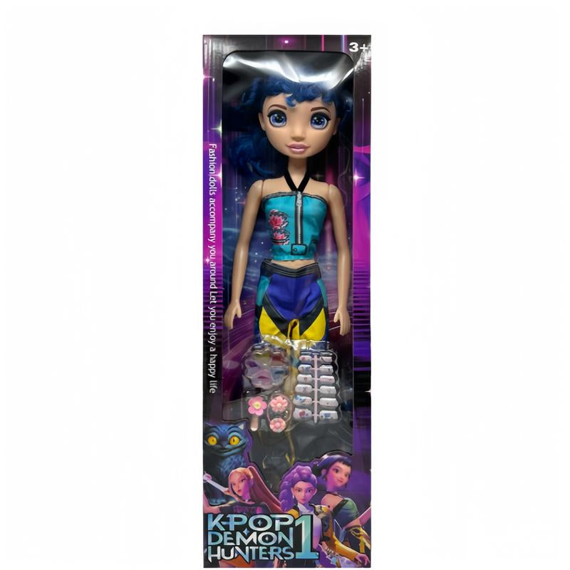 24 In/ 60CM K-POP Demon Hunters Doll Lummi and Zoi Vinyl Figurine Toy Collectible Kpop Idol Action Figure Cute Demon Hunter Character Doll Fun Plush Alternative for Kids and Fans K-Pop Merchandise Gift