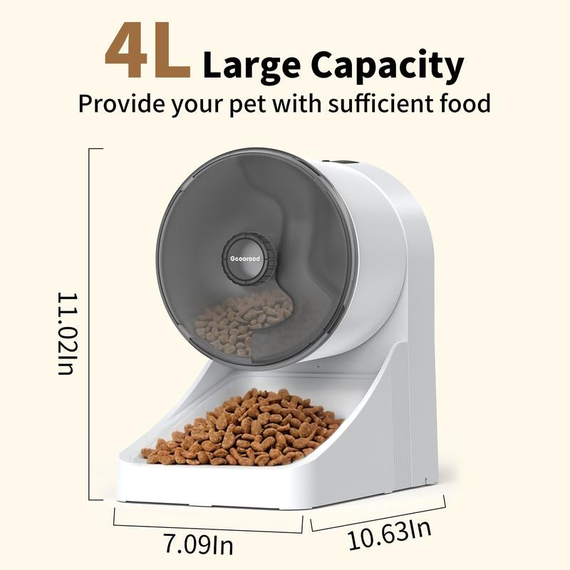 Tiktokshopblackfriday - Geoorood 4L Automatic Cat Feeder Smart Pet Food Dispenser for Cats & Small Pets Indoor Timed Dry Food Feeding 2.4/5G Connectivity ABS Material Sleek Design #Tiktokshopcybermonday