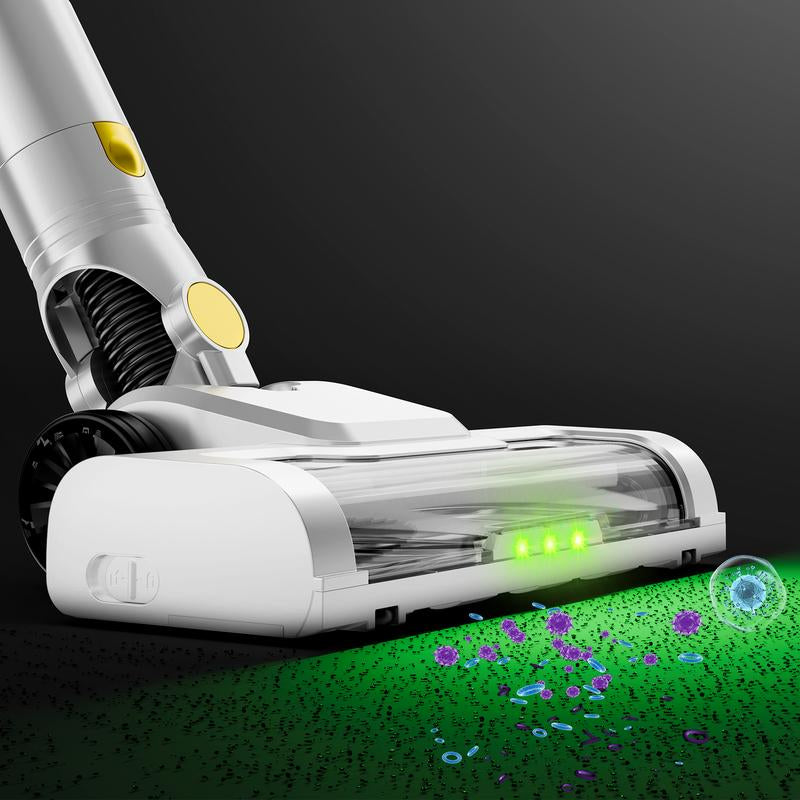 BSNAW 45 KPA Cordless Vacuum Cleaner with 6-In-1 Stick Design, Upgraded Green LED, Anti-Tangle Brush, Removable Battery, 40-Minute Runtime, for Carpets, Pet Hair, Hardwood Floors Ultra-Lightweight