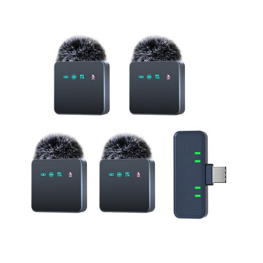 Wireless Lavalier Microphone, USB-C Rechargeable Clip-On Microphone Set, Noise Reduction Mic for Video Recording, Live Streaming, Vlog