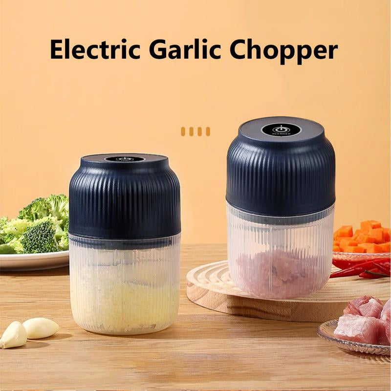 Electric Garlic Chopper, Mini Portable Veggie Chopper, Garlic Grinder Masher Onion Grinder, Blender to Vegetable, Wireless Food Processor for Ginger, Chili, Fruit, Meat, Etc