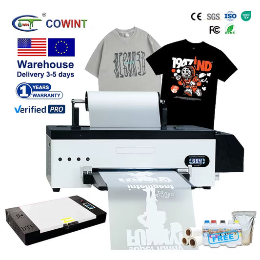 Cowint Digital A3 DTF Inkjet Printer XP600 Pet Film 15Inch 35Cm T-Shirt DTF Printer Printing Machine with Oven for Textile