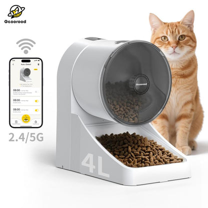 Tiktokshopblackfriday - Geoorood 4L Automatic Cat Feeder Smart Pet Food Dispenser for Cats & Small Pets Indoor Timed Dry Food Feeding 2.4/5G Connectivity ABS Material Sleek Design #Tiktokshopcybermonday