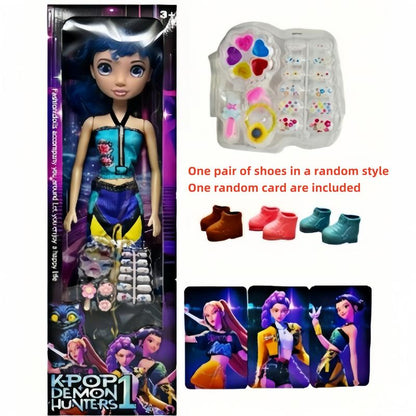 24 In/ 60CM K-POP Demon Hunters Doll Lummi and Zoi Vinyl Figurine Toy Collectible Kpop Idol Action Figure Cute Demon Hunter Character Doll Fun Plush Alternative for Kids and Fans K-Pop Merchandise Gift